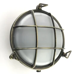 Wandlampe außen Messing massiv Glas D: 24 cm rund IP64