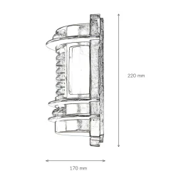 Wandlampe außen Weiß IP64 Messing Glas E27