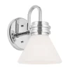 Wandlampe Bad Chrom mit LED G9 IP44 3000 K Glas Metall