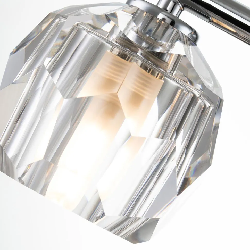 Wandlampe Bad Kristall LED G9 IP44 B: 55 cm Chrom