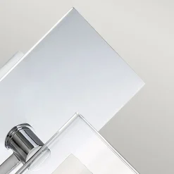 Wandlampe Bad mit LED G9 H: 23,2 cm IP44 Chrom Weiß Metall Glas