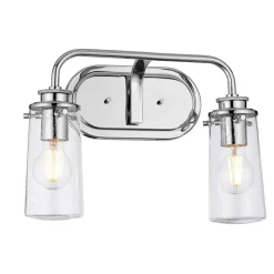 Wandlampe Badezimmer B: 37,4 cm IP44 E27 in Chrom