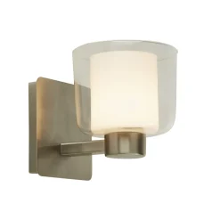 Wandlampe Badezimmer in Silber Weiß IP44 G9 Metall Glas