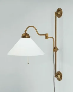 Wandlampe Berliner Messing Glas Kabel Stecker Schalter