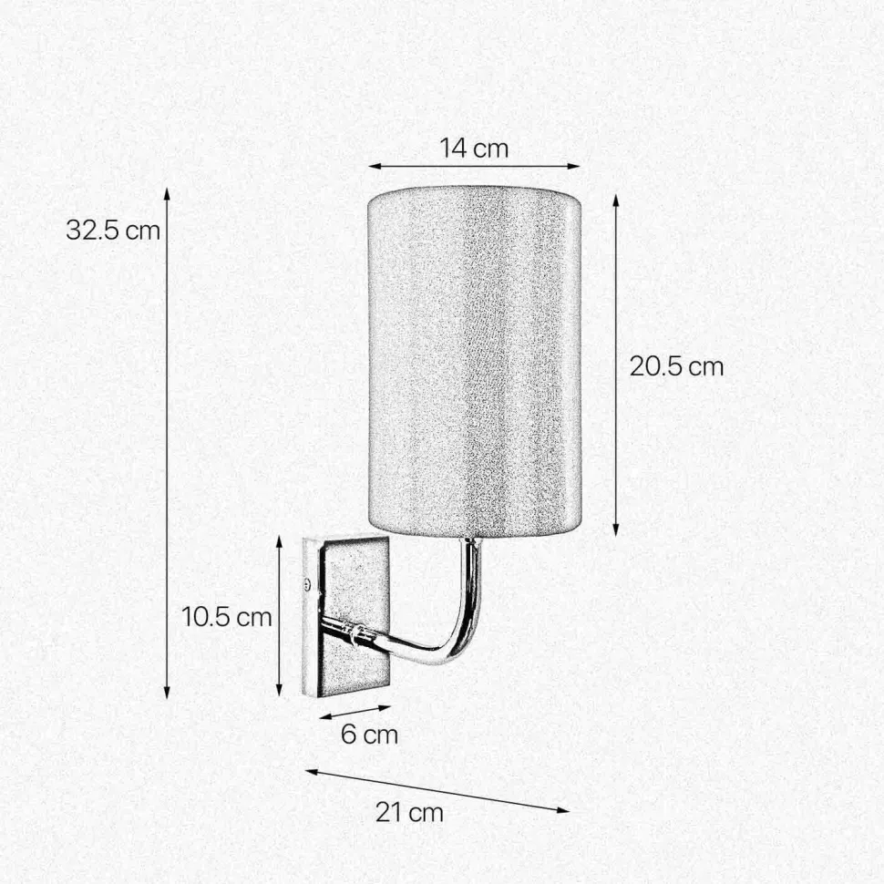 Wandlampe E27 in Bronze hell Braun Stoff Messing Modern