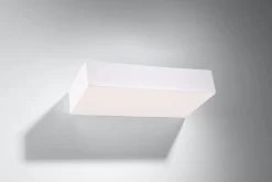 Wandlampe eckig 31 cm breit Keramik bemalbar Weiß