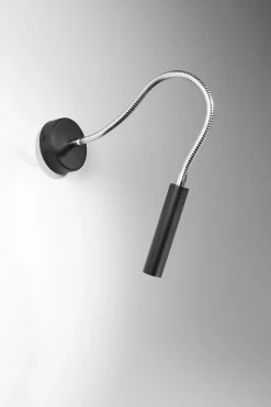 Wandlampe Flexarm verstellbar Schwarz Metall zum Lesen