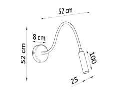Wandlampe Flexarm verstellbar Schwarz Metall zum Lesen