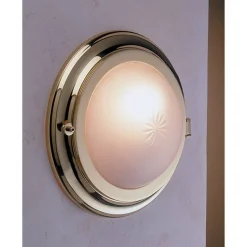 Wandlampe Glas Messing Maritim rund Flur Bad