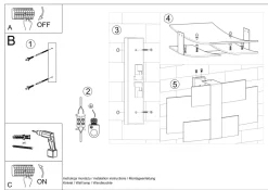 Wandlampe Glas Metall 42 cm blendarm Weiß Chrom 2x G9