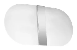 Wandlampe Glas Metall blendarm 35 cm breit Weiß Chrom