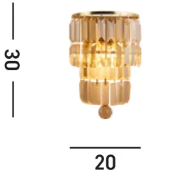 Wandlampe Glas Metall E14 IP44 in Messing Champagner