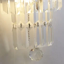 Wandlampe Glas Metall Modern H:30 cm E14 IP44 in Chrom