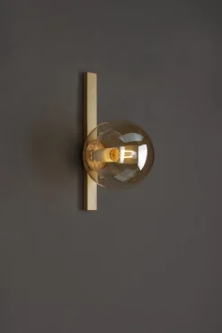 Wandlampe Gold Bernstein Glaskugel E14 B:14 cm blendarm