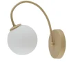 Wandlampe Gold Glas Metall geschwungen H:25 cm elegant