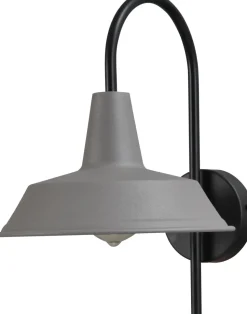 Wandlampe Grau XXL Schirm Ø25cm Handarbeit PRATO