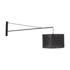 Wandlampe groß T: 1 m B: 38 cm XXL Schwarz E27 Metall Stoff