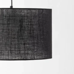 Wandlampe groß T: 1 m B: 38 cm XXL Schwarz E27 Metall Stoff