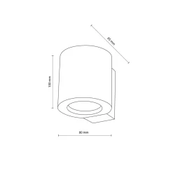 Wandlampe Holz Metall GU10 H: 8,5 cm klein Downlight