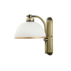 Wandlampe in Messing antik Glas Wohnzimmer Leuchte