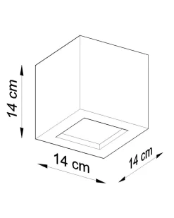 Wandlampe indirekt Up Down Schwarz Keramik eckig klein