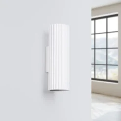 Wandlampe innen klein H: 20 cm Weiß 2x GU10 Up Down Alu