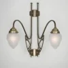 Wandlampe Jugendstil Berliner Messing Glas H:67 cm E27
