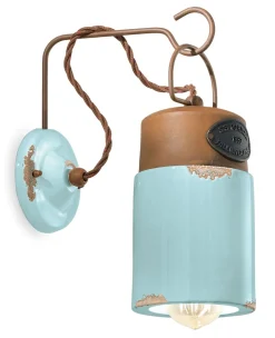 Wandlampe Keramik Schirm H: 33 cm E27 Vintage Design