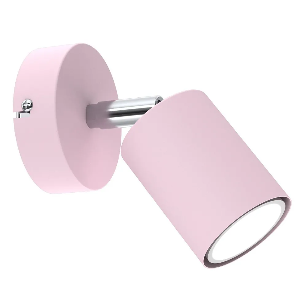 Wandlampe Kinderzimmer Rosa Ø 8 cm schwenkbar GU10 Metall