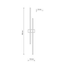 Wandlampe LED 90 cm hoch indirektes Licht 3000 K Metall Holz