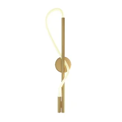 Wandlampe LED Aluminium H: 84,4 cm in Gold Weiß 600 lm