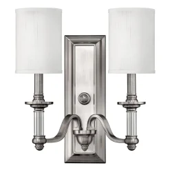 Wandlampe LUANA in Nickel B:39cm 2-flmg Lampe