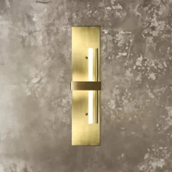 Wandlampe Messing H: 80 cm groß massiv in Bronze hell für S14d