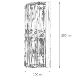 Wandlampe Metall Glas 25 cm hoch Chrom E14 länglich