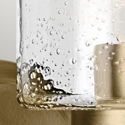 Wandlampe Metall Glas H: 23,5 cm in Messing E27 Vintage