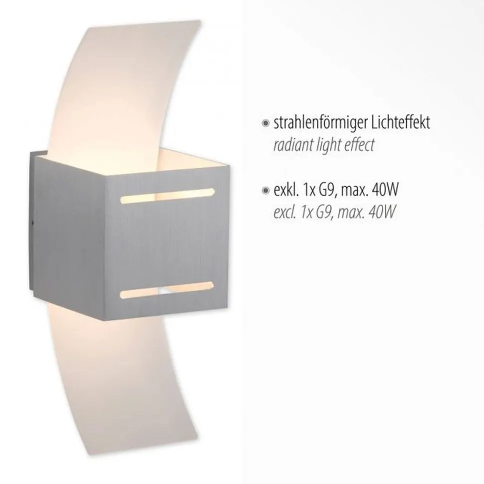 Wandlampe Metall in Aluminium indirekt G9 H:30 cm