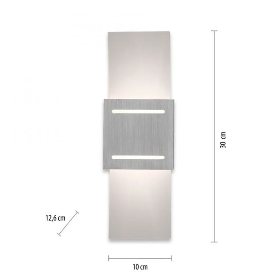 Wandlampe Metall in Aluminium indirekt G9 H:30 cm