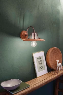 Wandlampe Metall Keramik E27 B: 24 cm Vintage STEFANO