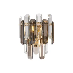 Wandlampe Metall Rauchglas E14 H: 27 cm 2-flammig KARL