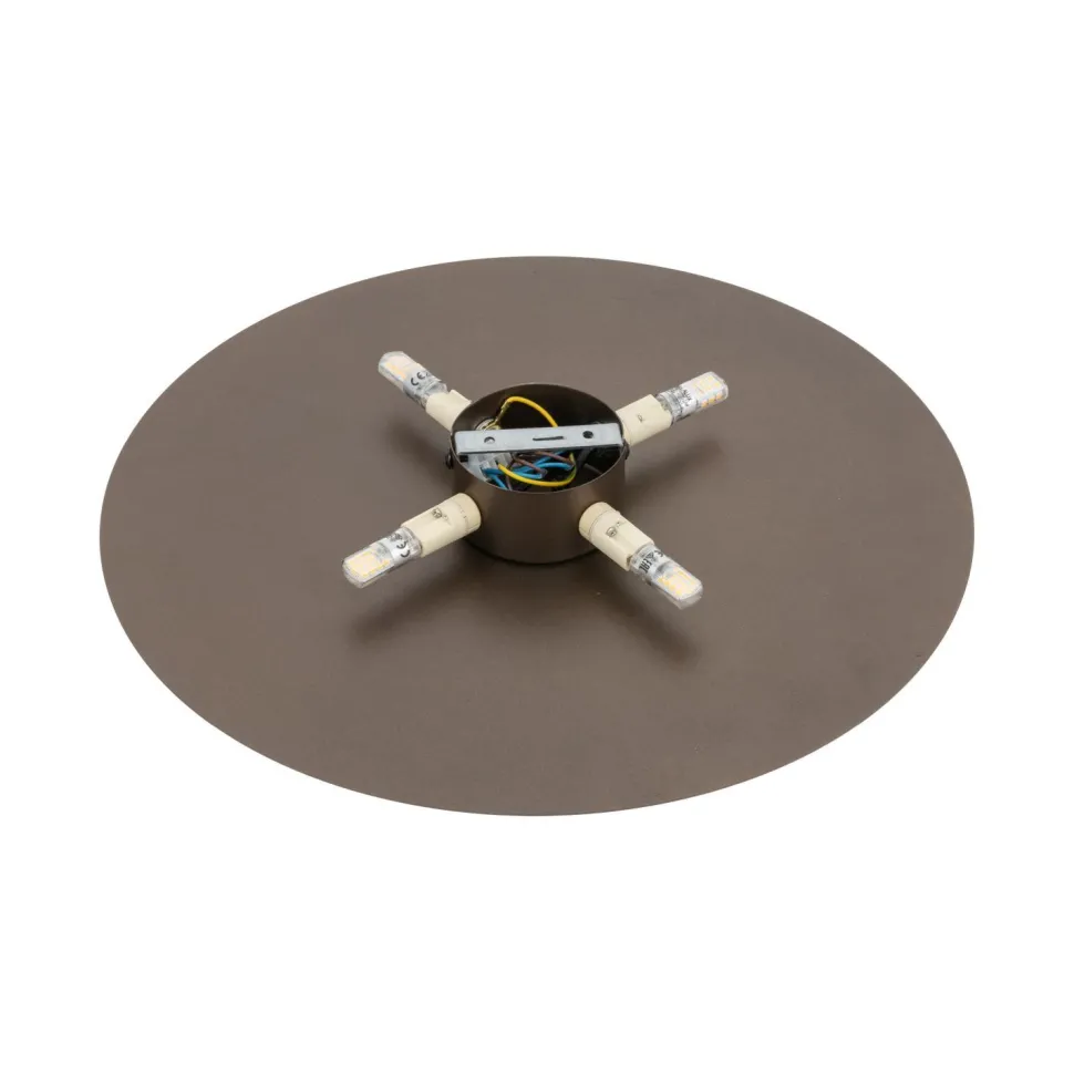 Wandlampe Metall rund Ø 40 cm Braun für 4x G9 indirekt