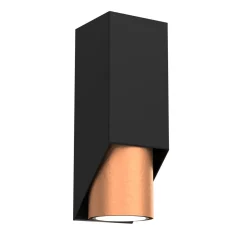 Wandlampe Metall Schwarz Kupfer B:6 cm GU10 akzentuiert