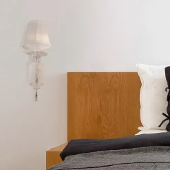 Wandlampe Metall Stoff H: 39 cm E14 Klassisch LILJA