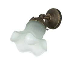 Wandlampe mit Glasschirm Floral aus Echt-Messing