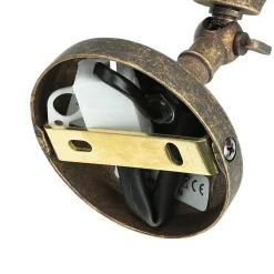 Wandlampe mit Glasschirm Floral aus Echt-Messing