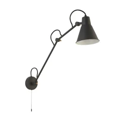 Wandlampe mit Schalter Gelenk verstellbar Grau Metall