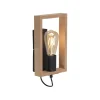 Wandlampe mit Schalter Holz Metall H:25 cm E27 Retro