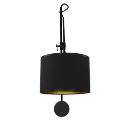 Wandlampe mit Schalter Schwarz Gold VIPER flexibel