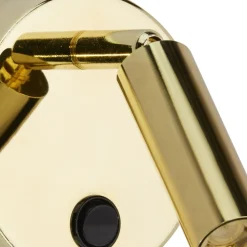 Wandlampe mit Schalter schwenkbar Metall in Gold rund