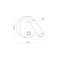 Wandlampe mit Schalter schwenkbar Metall in Gold rund