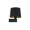 Wandlampe mit Schalter Stoffschirm Schwarz Gold Modern
